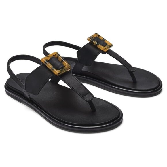 OLUKAI La I T-Bar Womens Sandal 4040-Black (11) - Picture 1 of 5